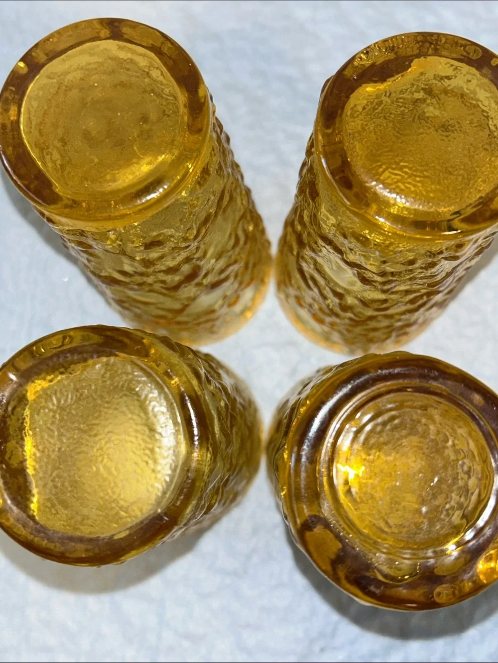 Set of 4 Anchor Hocking Lido Milano pattern tumblers.